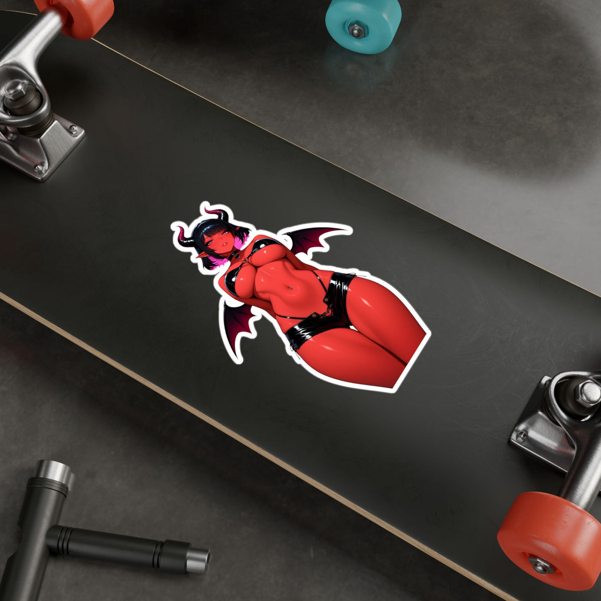 Red Succubus Waifu Demon Girl Lewd Anime Sticker | NSFW Vinyl Die-Cut