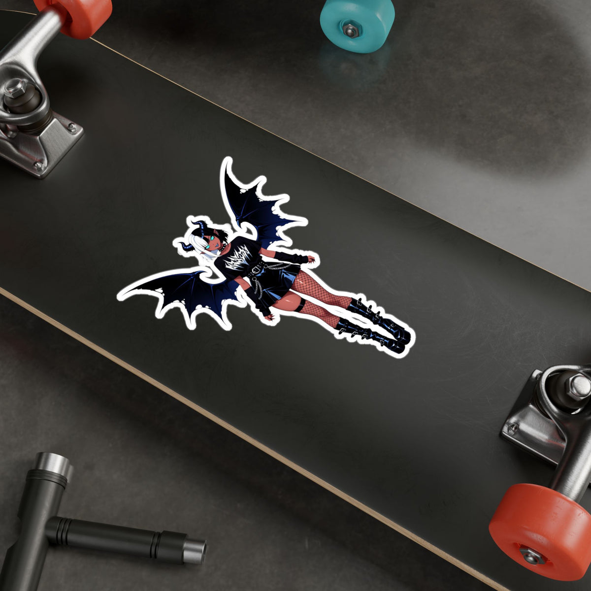 Goth Punk Emo Demon Girl Kiss-Cut Vinyl Decal | Sticker