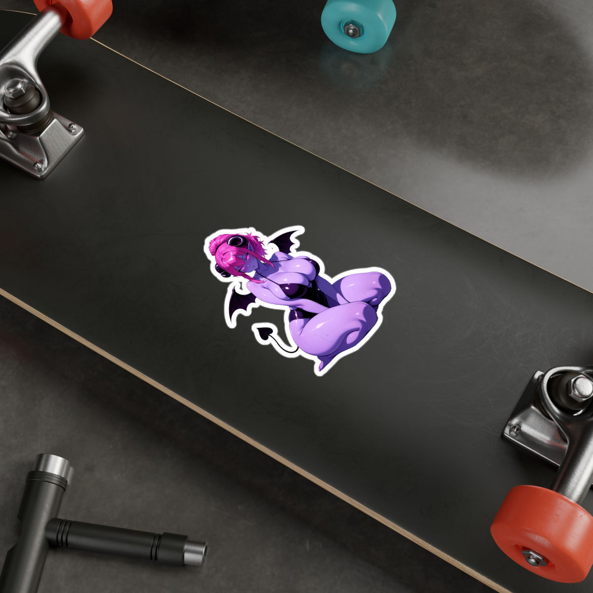 Lewd Purple Succubus Mommy Waifu Swimsuit Anime Sticker | NSFW Vinyl Die-Cut