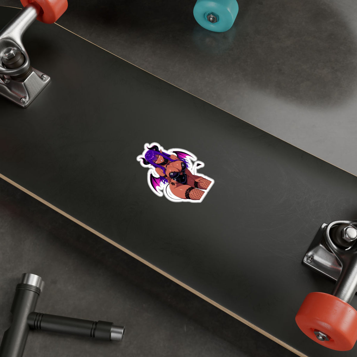 Purple Hair Tan Succubus Sticker Kiss-Cut Vinyl Decal | Anime Demon Girl