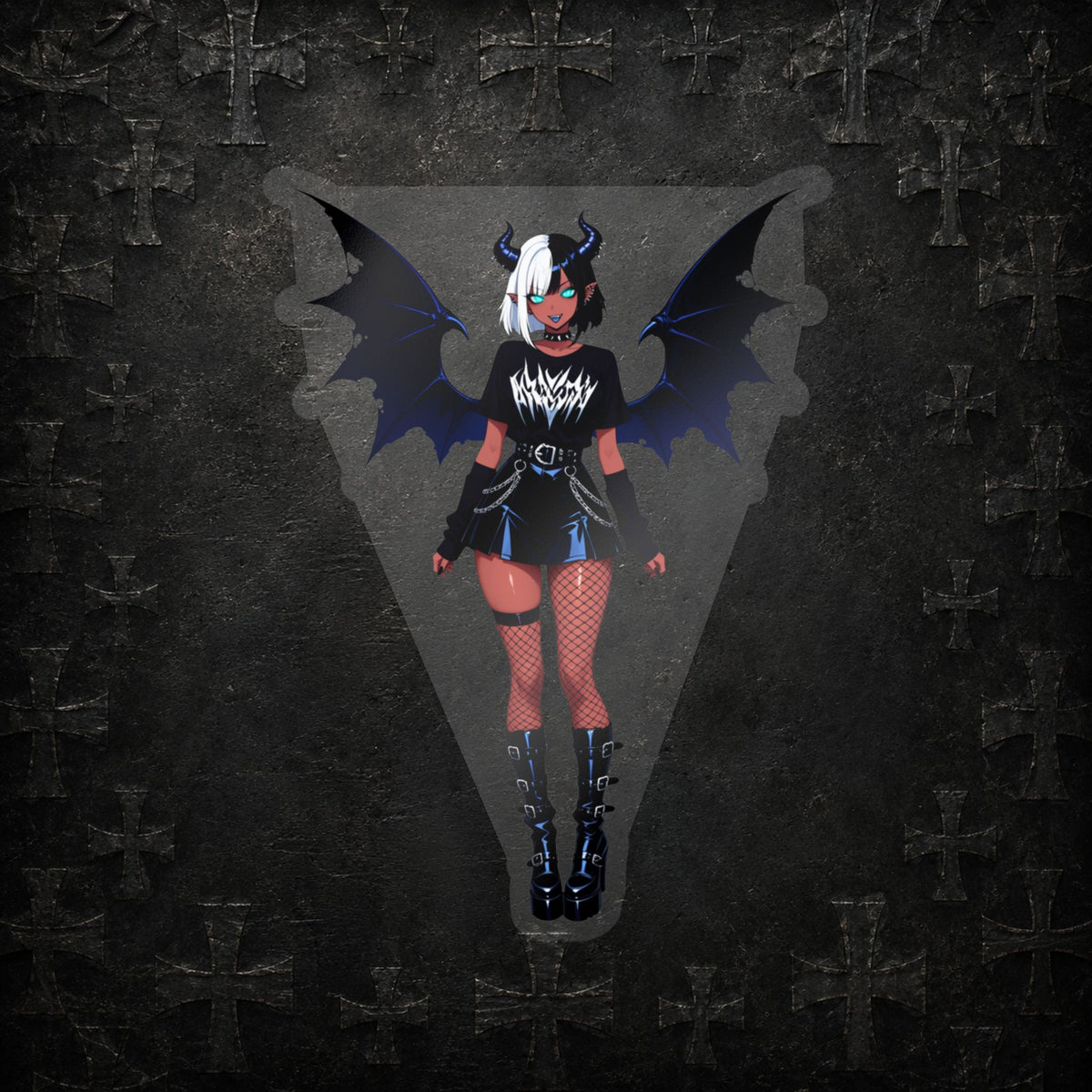 Goth Punk Emo Demon Girl Kiss-Cut Vinyl Decal | Sticker