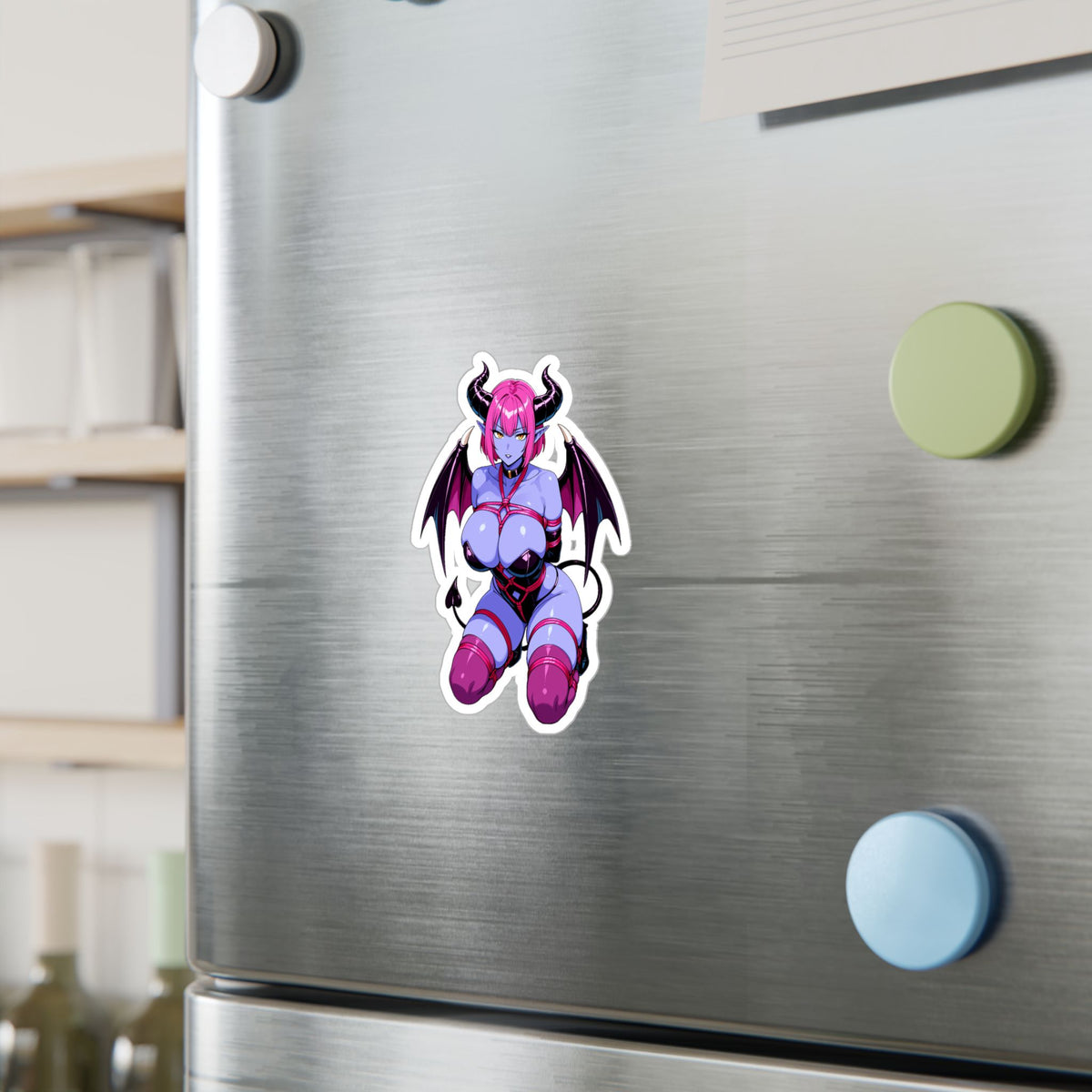 Purple Succubus Shibari Sticker - Lewd Anime Demon Girl Vinyl Decal - NSFW Waifu