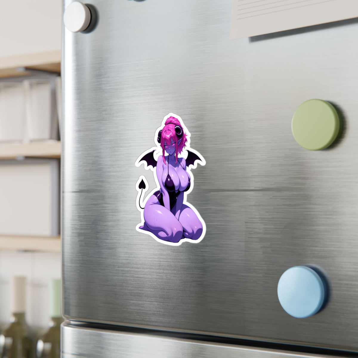 Lewd Purple Succubus Mommy Waifu Swimsuit Anime Sticker | NSFW Vinyl Die-Cut
