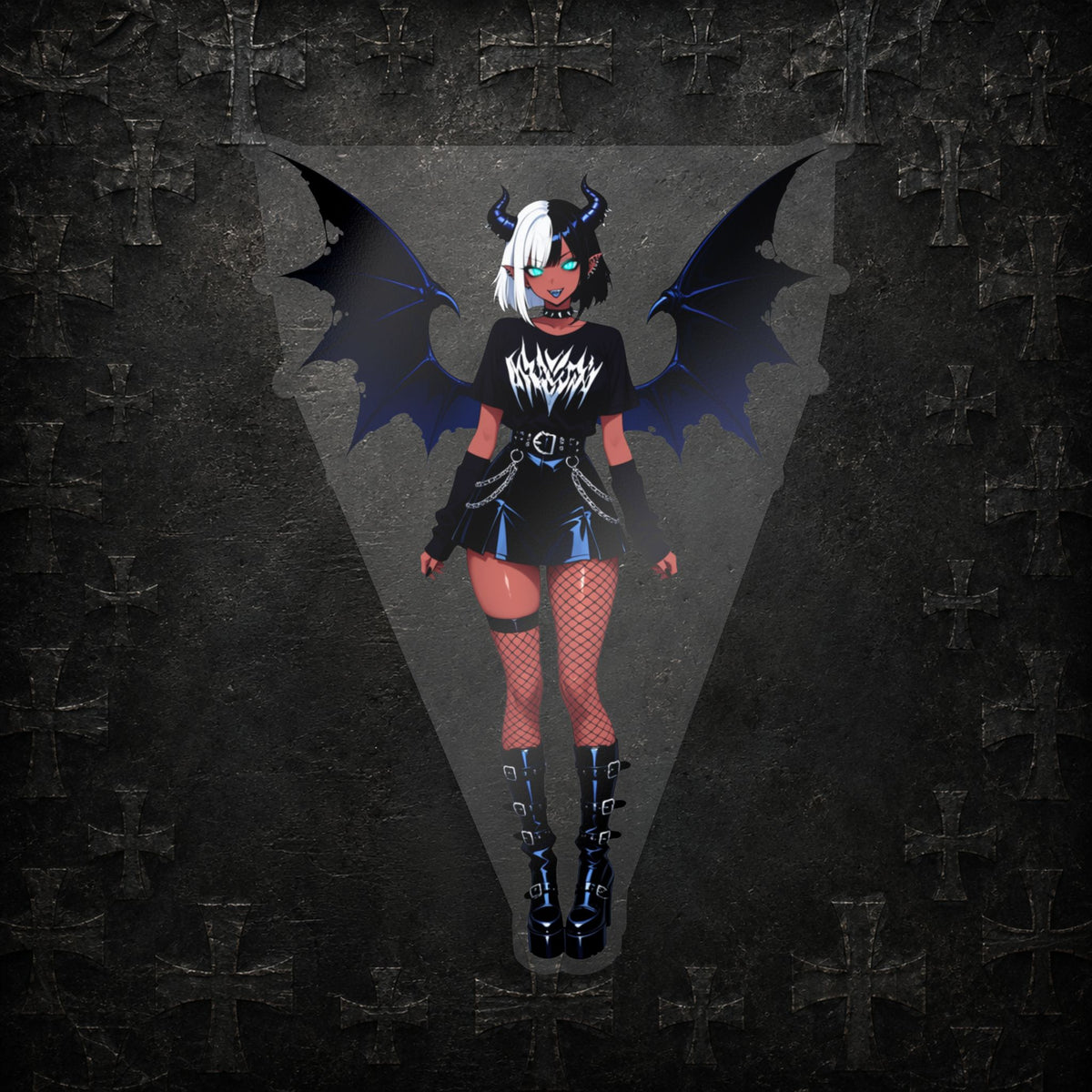 Goth Punk Emo Demon Girl Kiss-Cut Vinyl Decal | Sticker