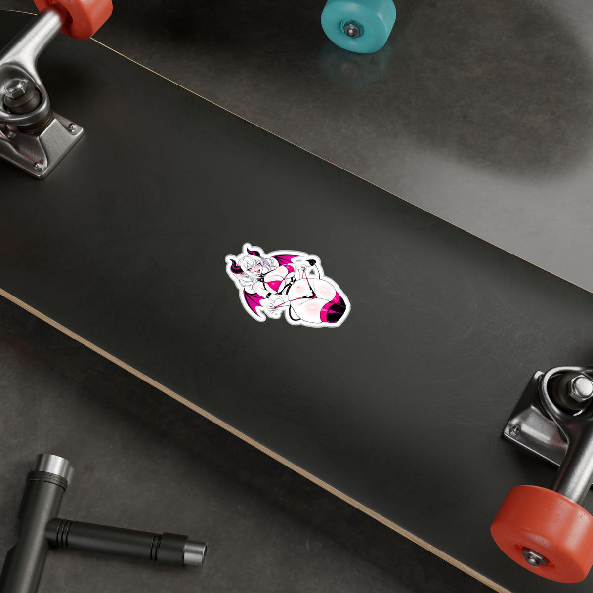 Lewd Pale Succubus Demon Girl Micro Bikini Anime Sticker | NSFW Vinyl Die-Cut