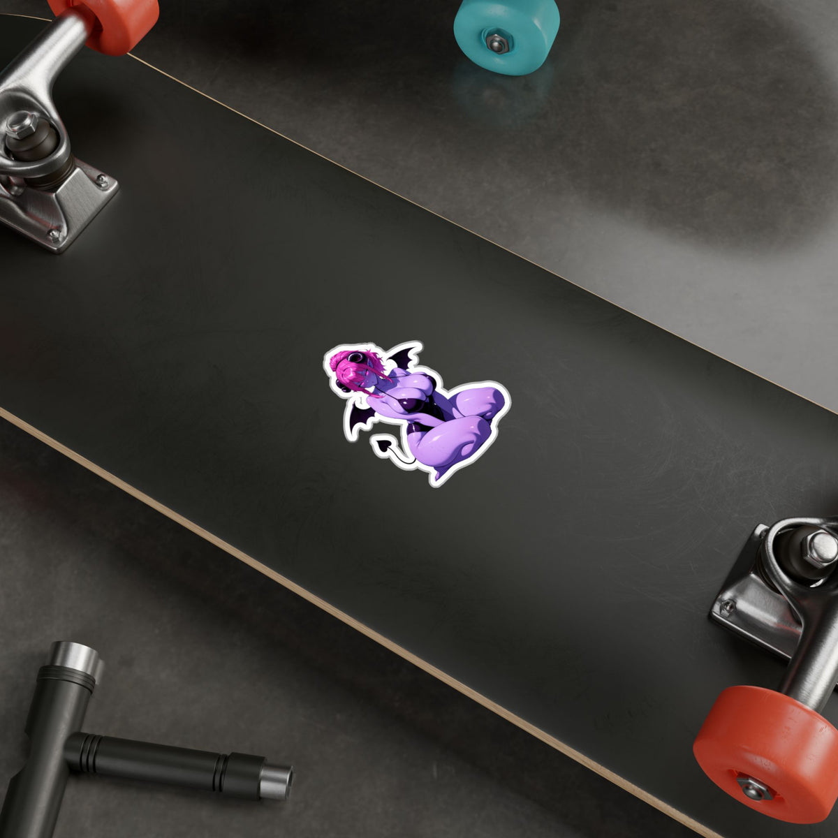 Lewd Purple Succubus Mommy Waifu Swimsuit Anime Sticker | NSFW Vinyl Die-Cut