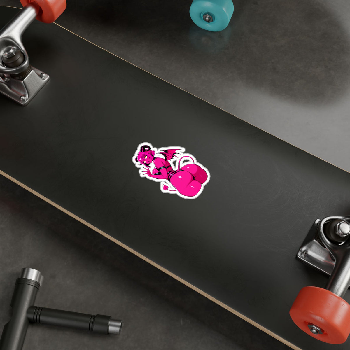 Pink Succubus Anime Sticker - Lewd Demon Girl Vinyl Decal - NSFW Waifu Laptop, Window, Car, Bottle Sticker
