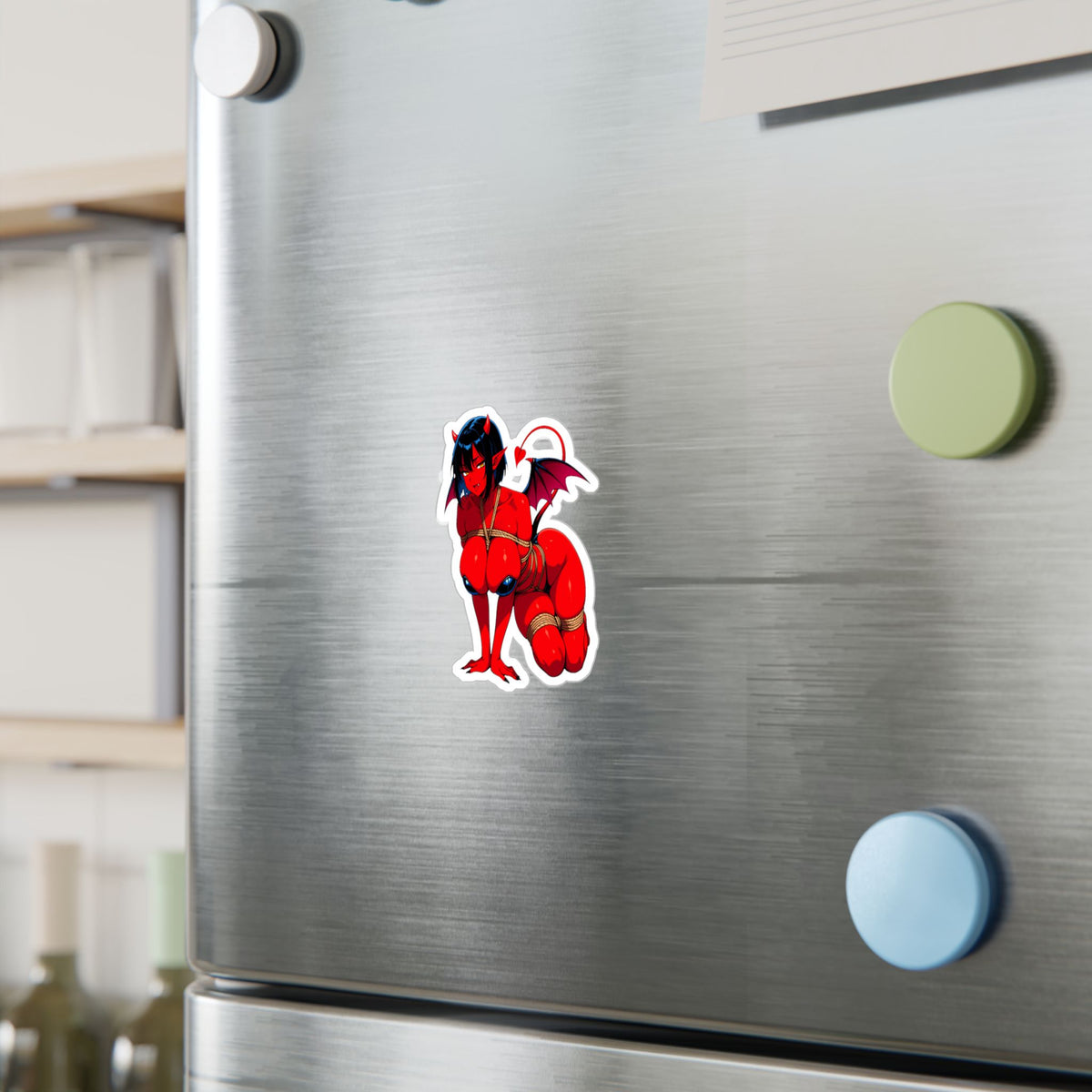 Red Succubus Shibari Sticker | Fantasy Demon Girl Vinyl Decal