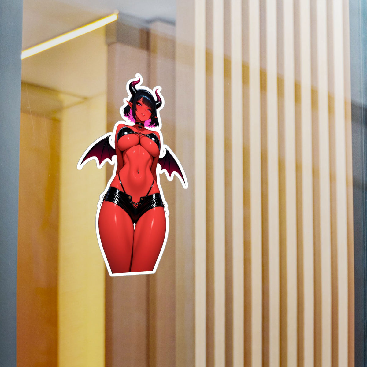 Red Succubus Waifu Demon Girl Lewd Anime Sticker | NSFW Vinyl Die-Cut