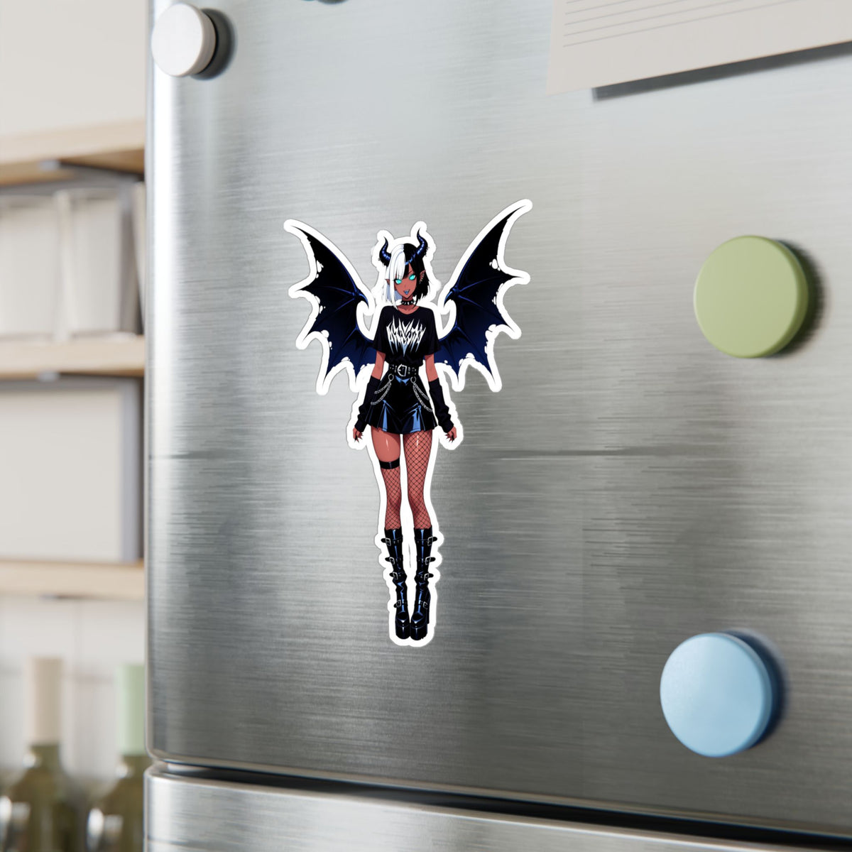 Goth Punk Emo Demon Girl Kiss-Cut Vinyl Decal | Sticker