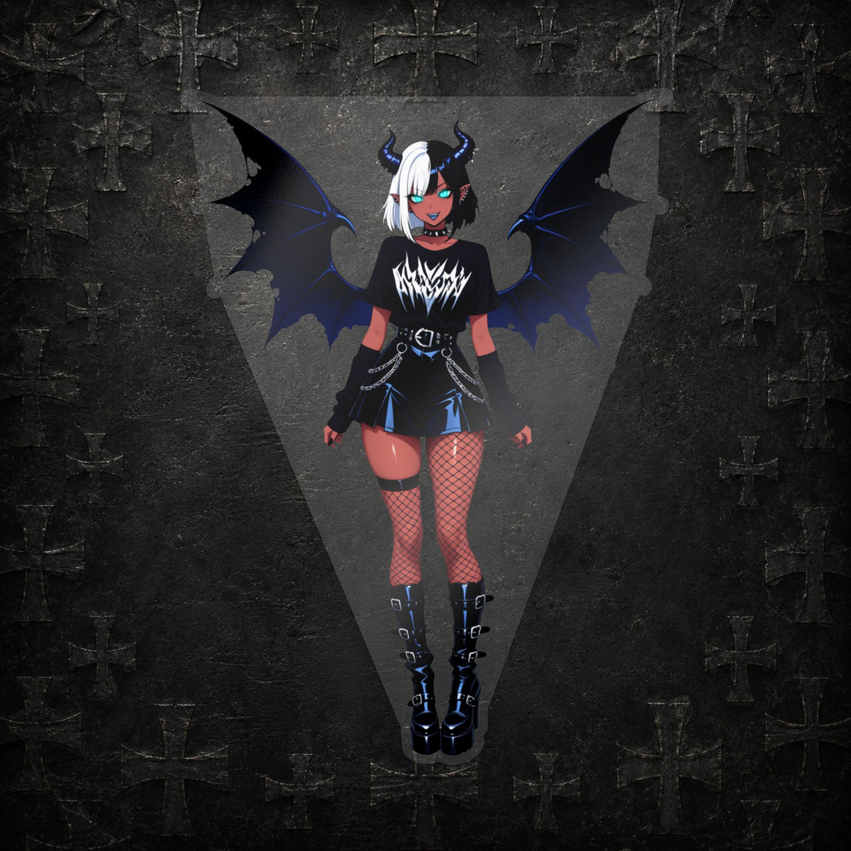 Goth Punk Emo Demon Girl Kiss-Cut Vinyl Decal | Sticker