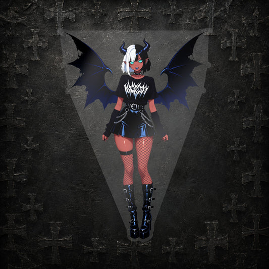 Goth Punk Emo Demon Girl Kiss-Cut Vinyl Decal | Sticker