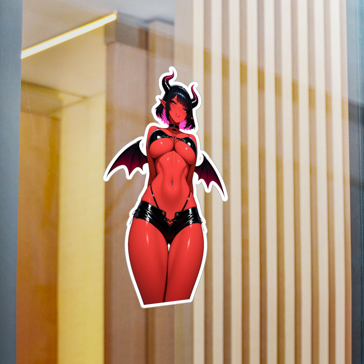 Red Succubus Waifu Demon Girl Lewd Anime Sticker | NSFW Vinyl Die-Cut