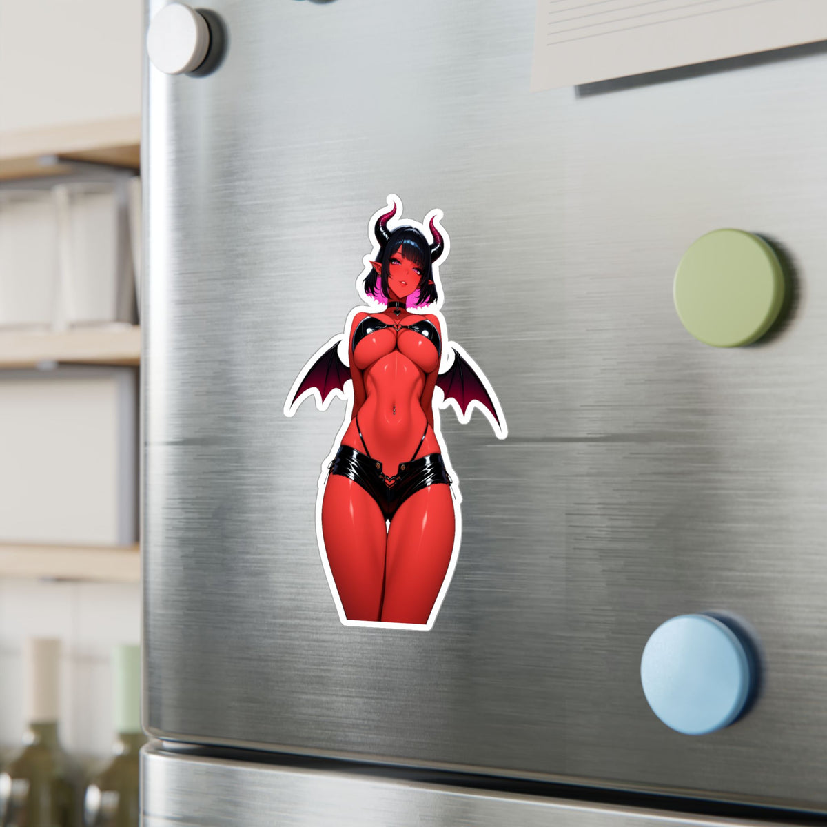 Red Succubus Waifu Demon Girl Lewd Anime Sticker | NSFW Vinyl Die-Cut