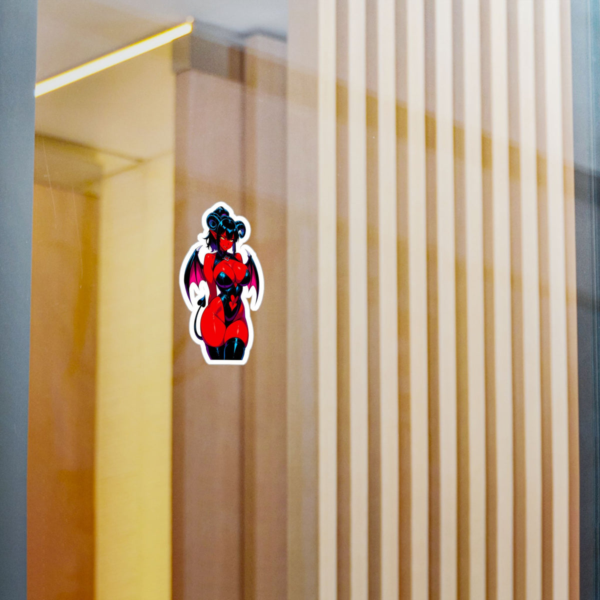 Succubus Vinyl Sticker — Kiss-Cut Red Demoness Decal
