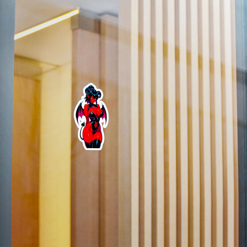 Succubus Vinyl Sticker — Kiss-Cut Red Demoness Decal