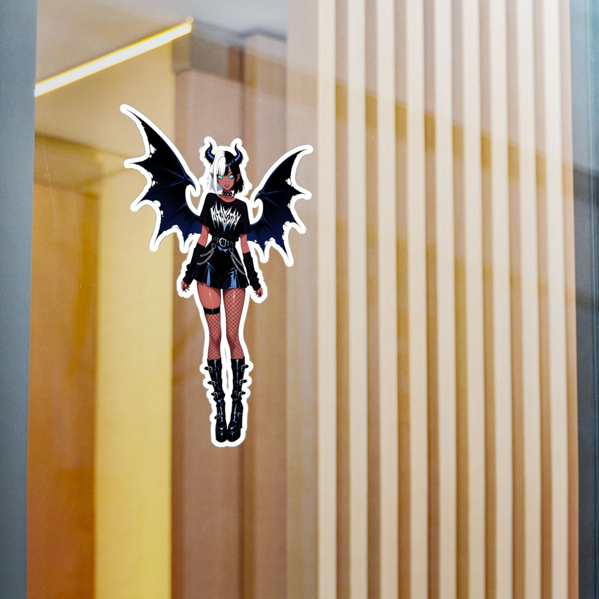 Goth Punk Emo Demon Girl Kiss-Cut Vinyl Decal | Sticker
