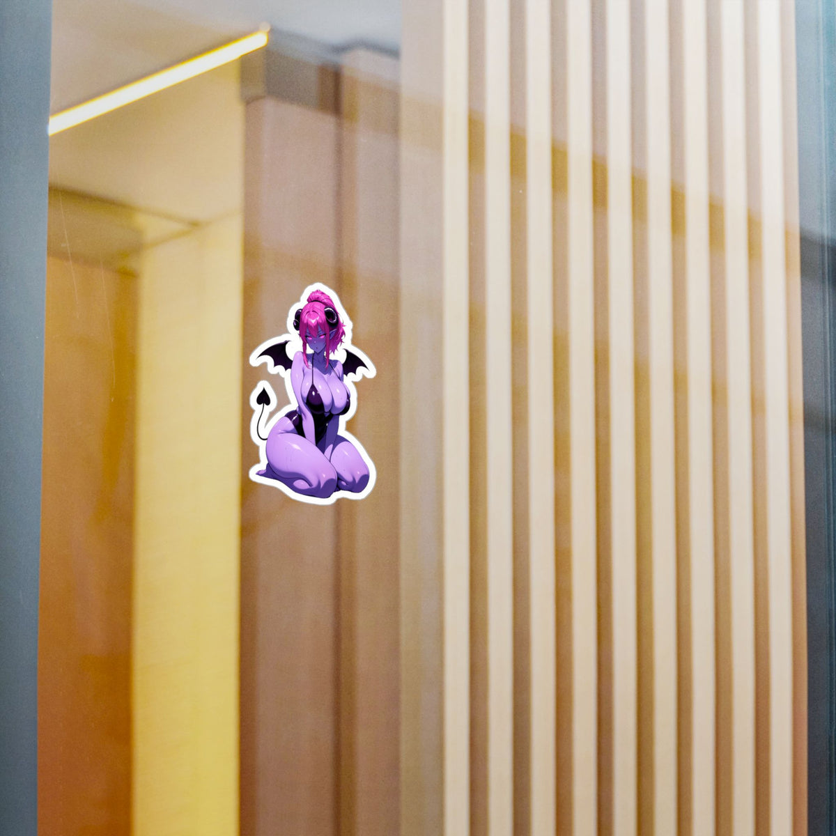Lewd Purple Succubus Mommy Waifu Swimsuit Anime Sticker | NSFW Vinyl Die-Cut
