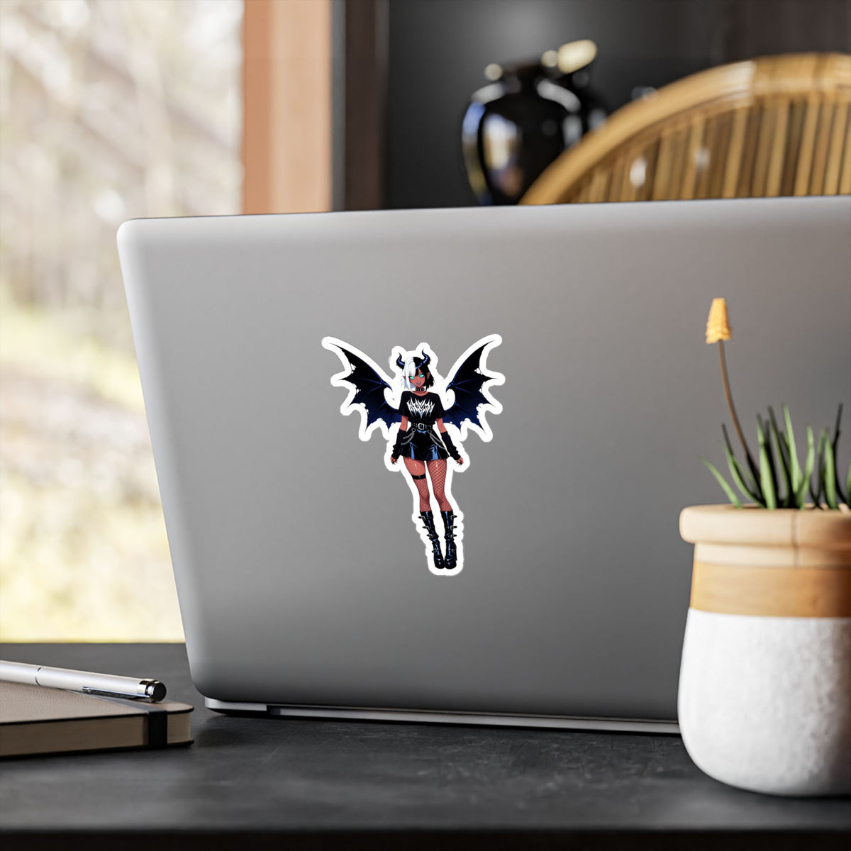 Goth Punk Emo Demon Girl Kiss-Cut Vinyl Decal | Sticker