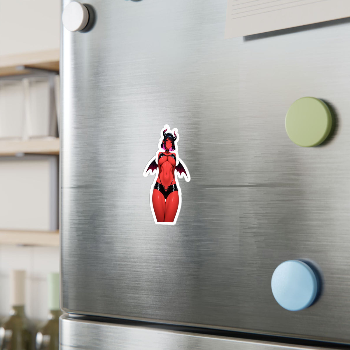 Red Succubus Waifu Demon Girl Lewd Anime Sticker | NSFW Vinyl Die-Cut