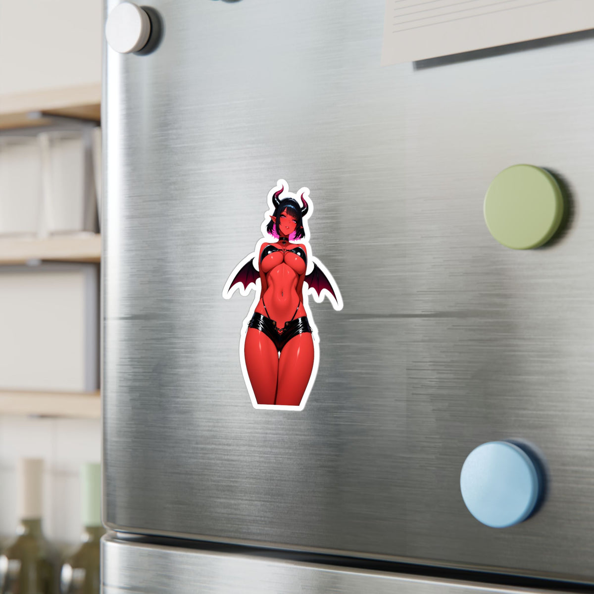 Red Succubus Waifu Demon Girl Lewd Anime Sticker | NSFW Vinyl Die-Cut