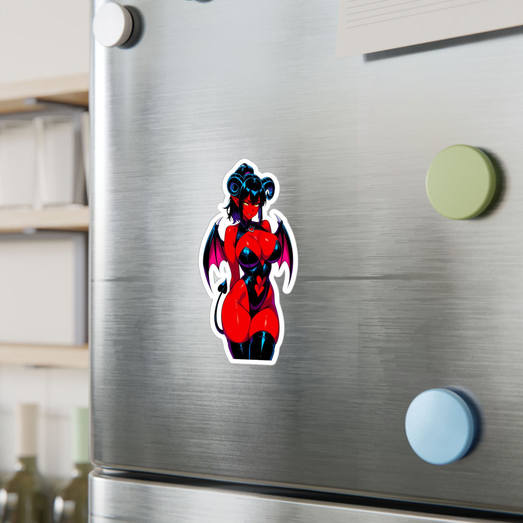 Succubus Vinyl Sticker — Kiss-Cut Red Demoness Decal
