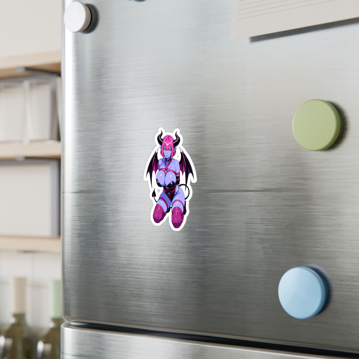 Purple Succubus Shibari Sticker - Lewd Anime Demon Girl Vinyl Decal - NSFW Waifu