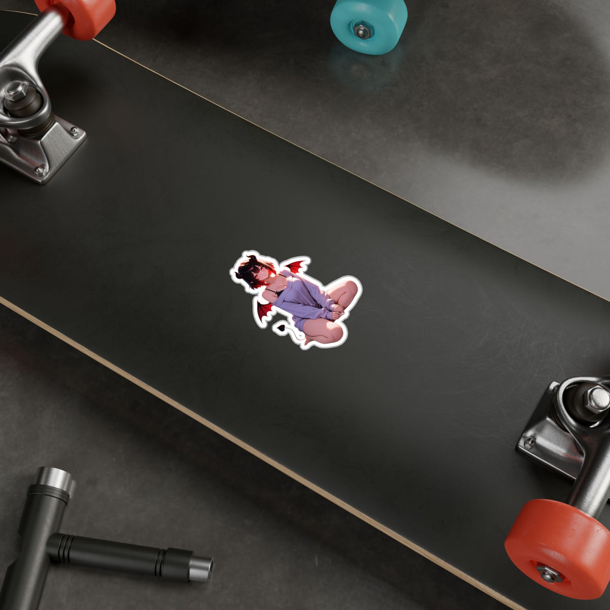 Cozy Soft Succubus Waifu Lofi Anime Sticker | Comfy Oversized Sweater Vinyl Die-Cut