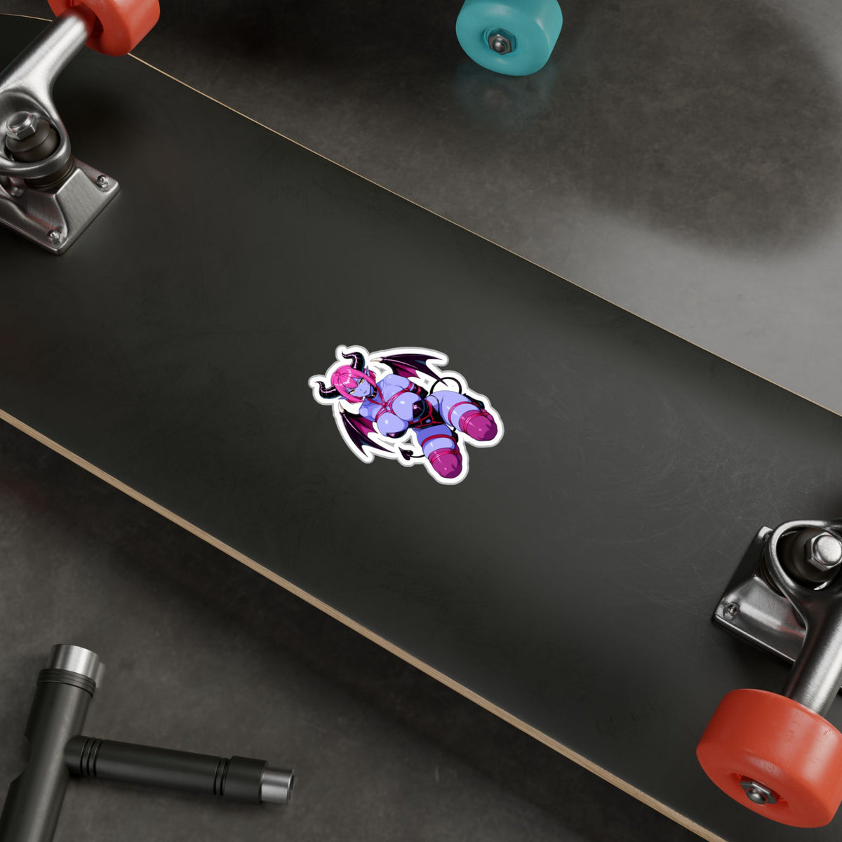 Purple Succubus Shibari Sticker - Lewd Anime Demon Girl Vinyl Decal - NSFW Waifu