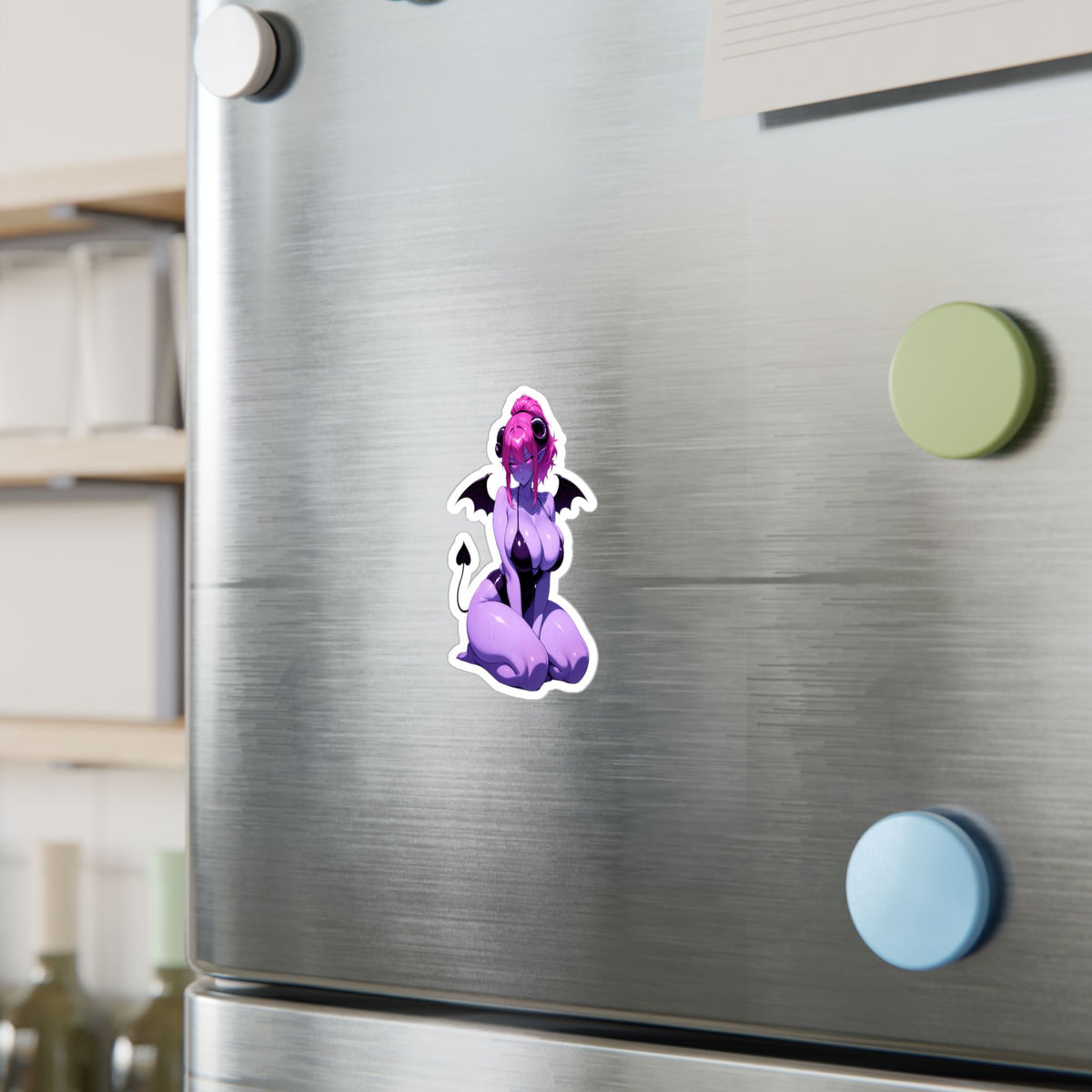 Lewd Purple Succubus Mommy Waifu Swimsuit Anime Sticker | NSFW Vinyl Die-Cut