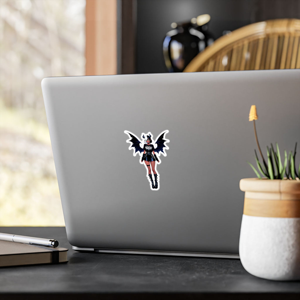 Goth Punk Emo Demon Girl Kiss-Cut Vinyl Decal | Sticker