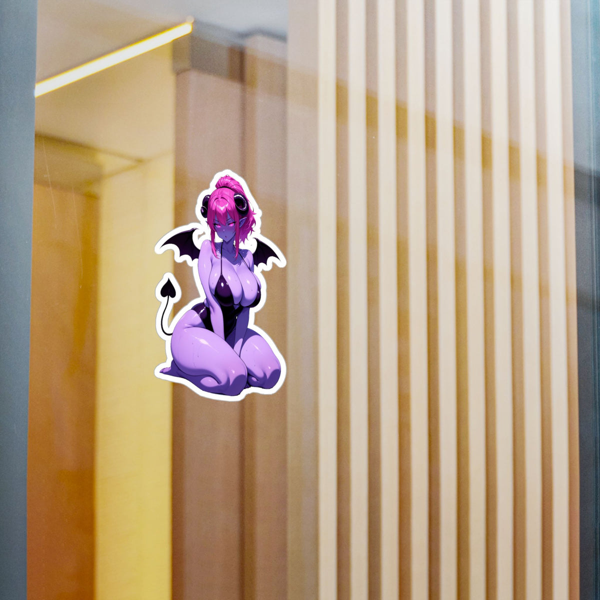 Lewd Purple Succubus Mommy Waifu Swimsuit Anime Sticker | NSFW Vinyl Die-Cut