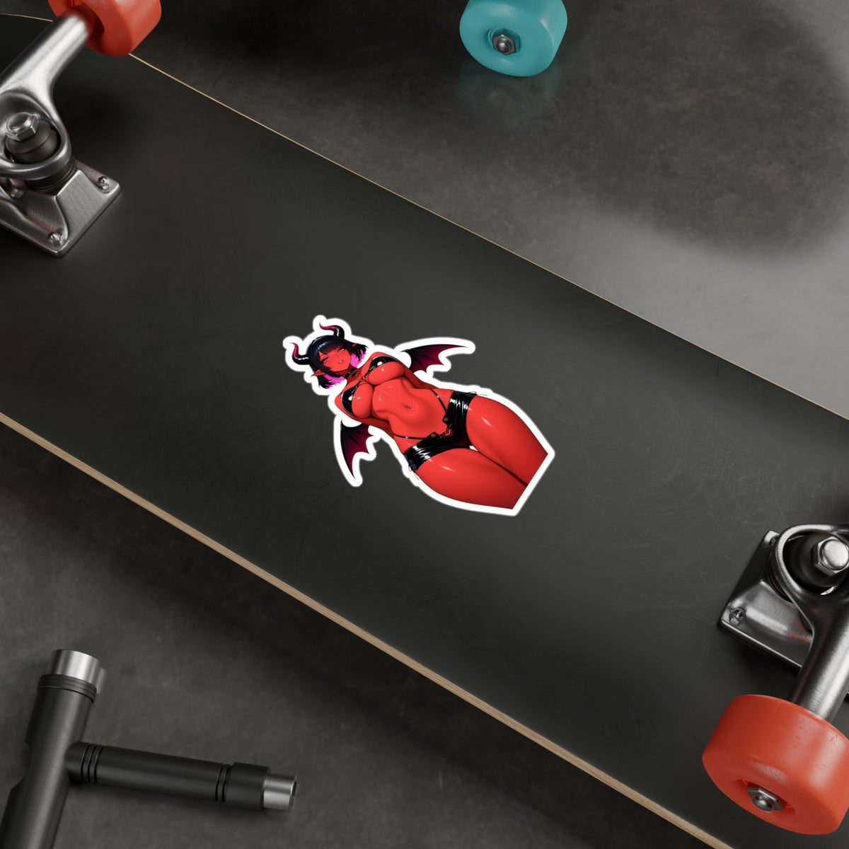 Red Succubus Waifu Demon Girl Lewd Anime Sticker | NSFW Vinyl Die-Cut