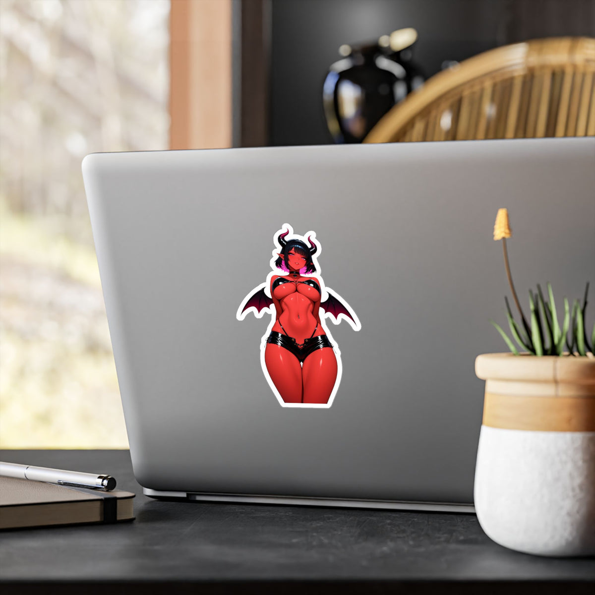 Red Succubus Waifu Demon Girl Lewd Anime Sticker | NSFW Vinyl Die-Cut