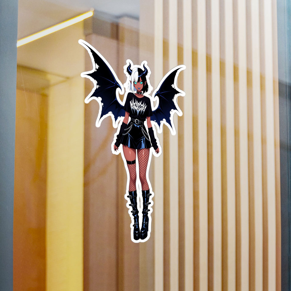 Goth Punk Emo Demon Girl Kiss-Cut Vinyl Decal | Sticker